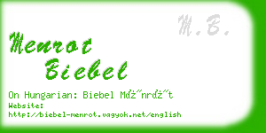 menrot biebel business card